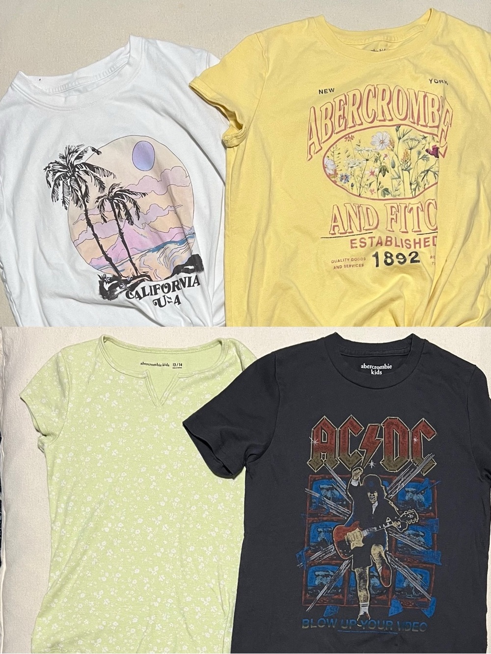 abercrombie kids Yellow Logo Floral Graphic Tee